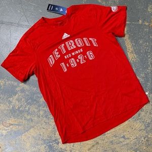 Adidas Detroit Red Wings Hockey Shirt Retro Vintage NHL Red
